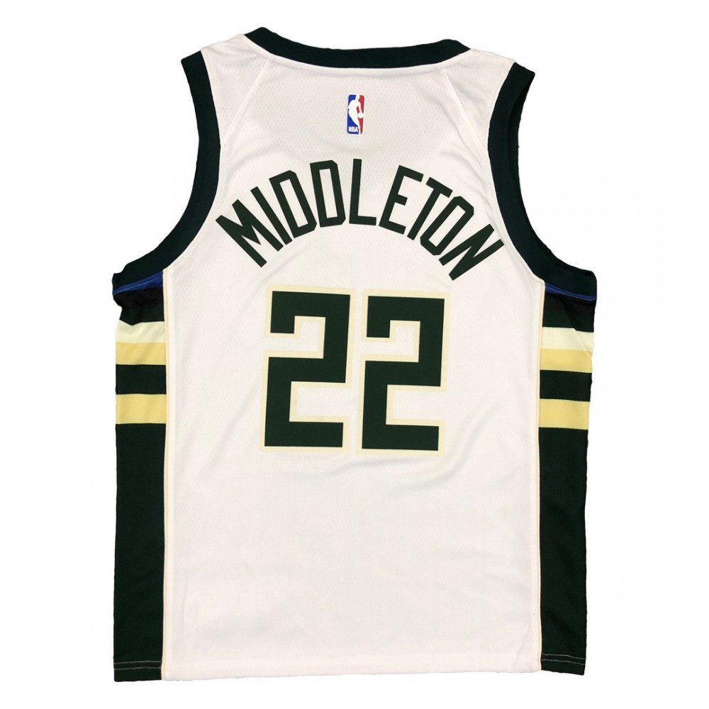 Men's Milwaukee Bucks Khris Middleton #22 White 2020/21 Swingman Jersey - Association Edition-Pro Kit Vault | Brand New 26/27 Sports Jerseys